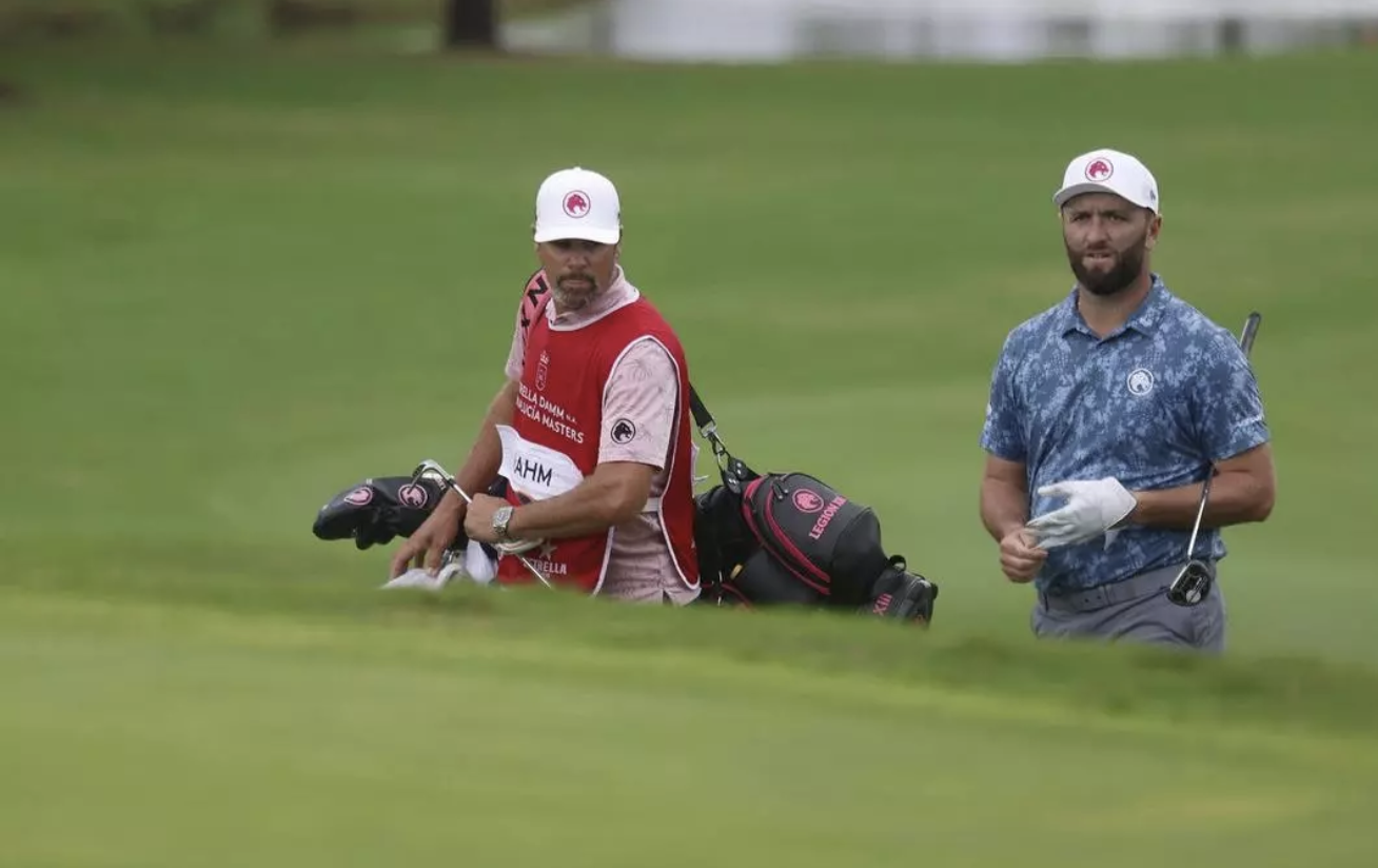 Jon Rahm, on the green of the 14th hole at the Real Club de Golf de Sotogrande.